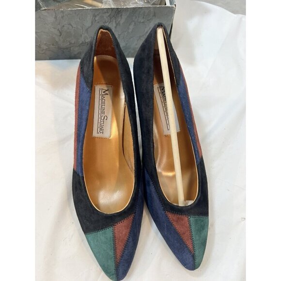 Madeline Stuart Janice pump suede patchwork multicolor black size 7 new - Picture 3 of 16
